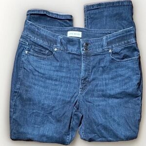 (16 S) LANE BRYANT Super Stretchy Dk Blue High Rise Straight Leg Jeans